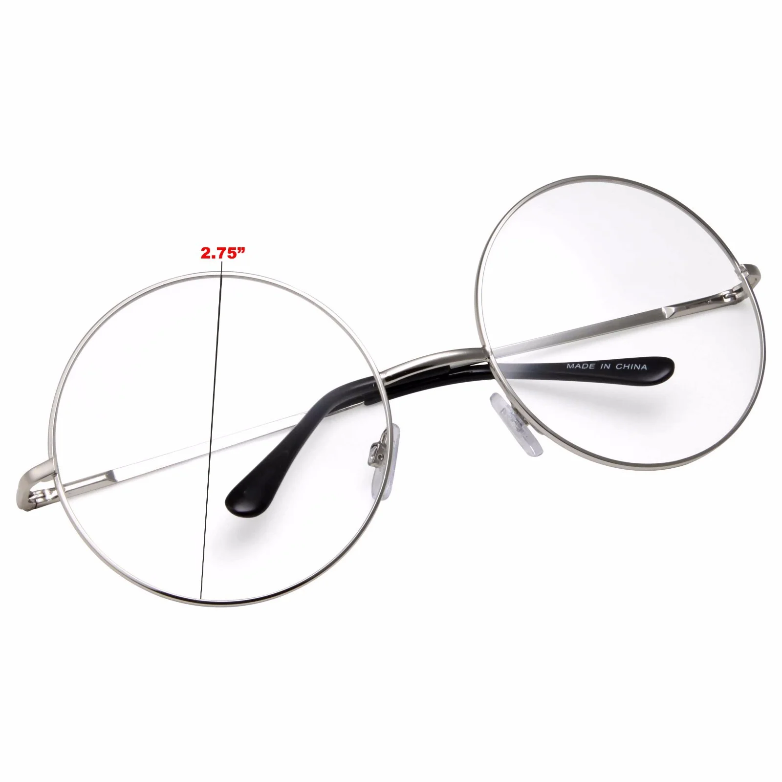 EXTREME OVERSIZED Large XXL Round Metal Eye Glasses Big Frame Circle Clear Lens 2